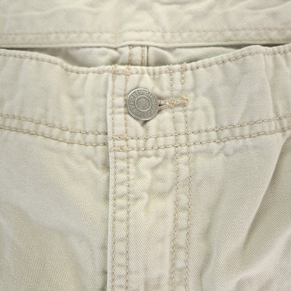 Levis Cargo Shorts Mens 38‎ x 11 Cream White Canvas Work Hiking Camping - Picture 5 of 13